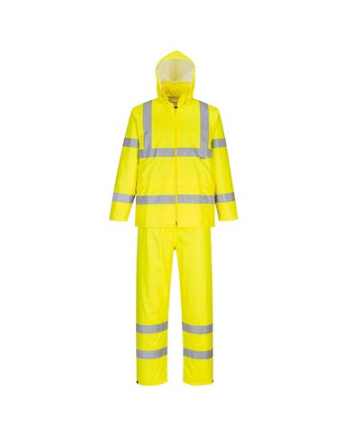 Ensemble de pluie enroulable haute visibilité 