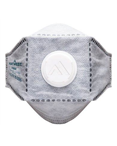 Masque EAGLE Respiratoire FFP3  plat pliable en carbone avec valve (Paquet de 10 pièces)