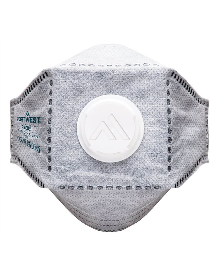 Masque EAGLE Respiratoire FFP3  plat pliable en carbone avec valve (Paquet de 10 pièces)