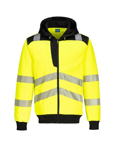 PW3 - Sweat à capuche zippé Haute-Visibilité 
