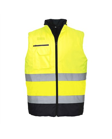 Gilet bodywarmer haute-visibilité bicolore