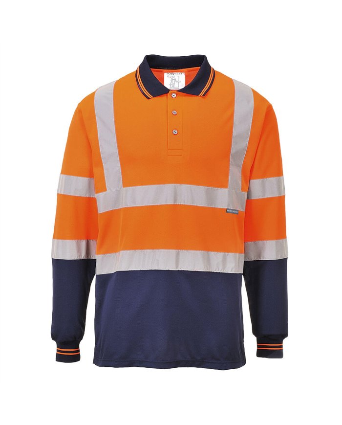Polo bicolore manches longues