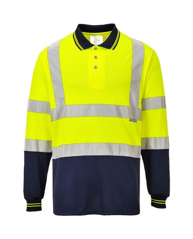 Polo bicolore manches longues