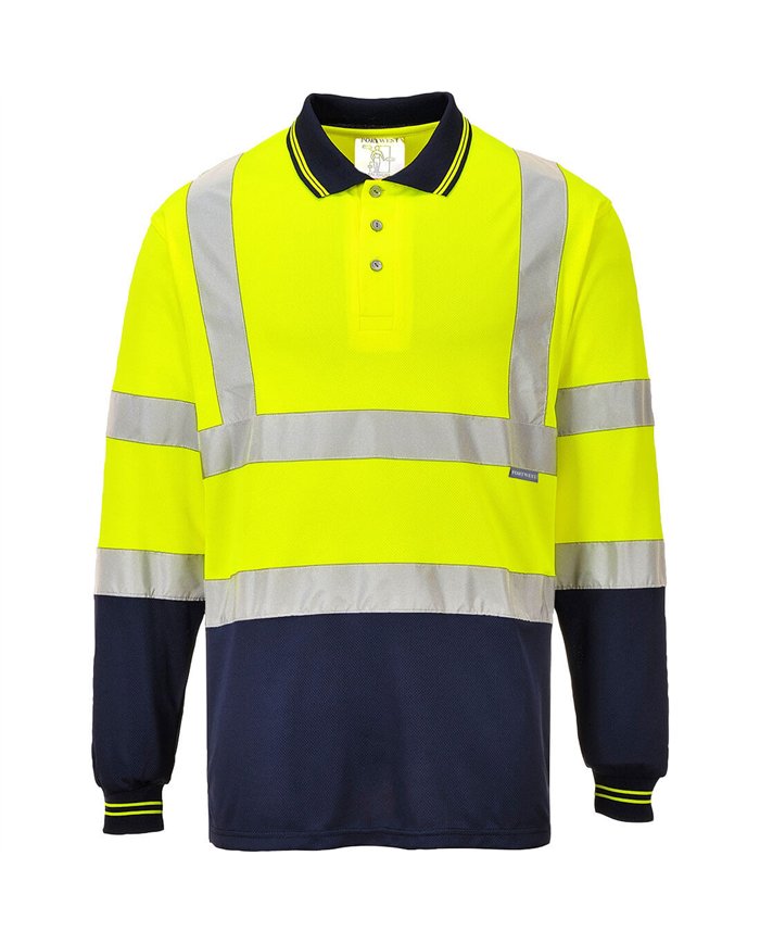 Polo bicolore manches longues