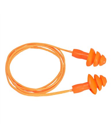 Bouchon d'oreille TPR avec cordon réutilisable (50 paires)